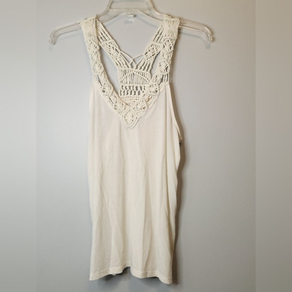American Eagle Women’s Cream Crochet Tank Top Size Small